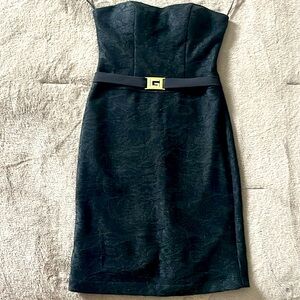 Chanel vintage dress, black , Chanel logo pressed zipper, lace mini dress,